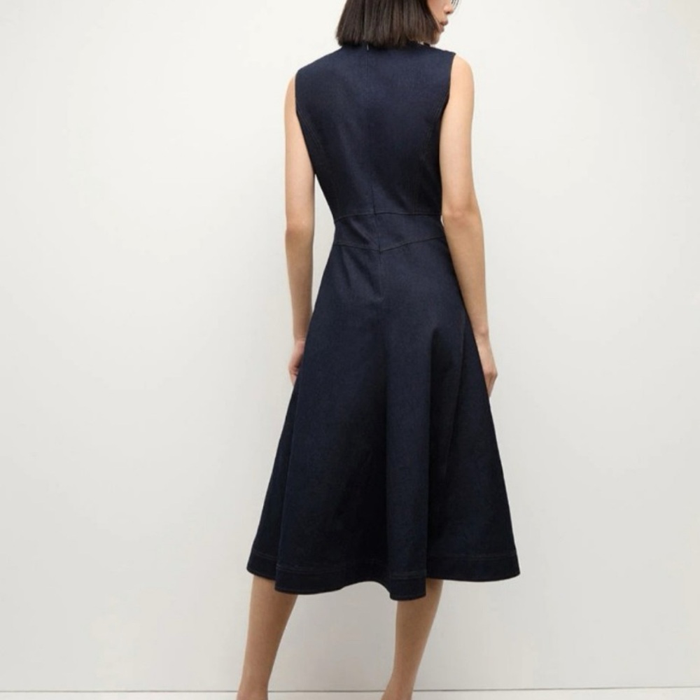 Veronica Beard Karrigan paneled denim midi dress, size 6, NWOT, MSRP $687 - Picture 4 of 12